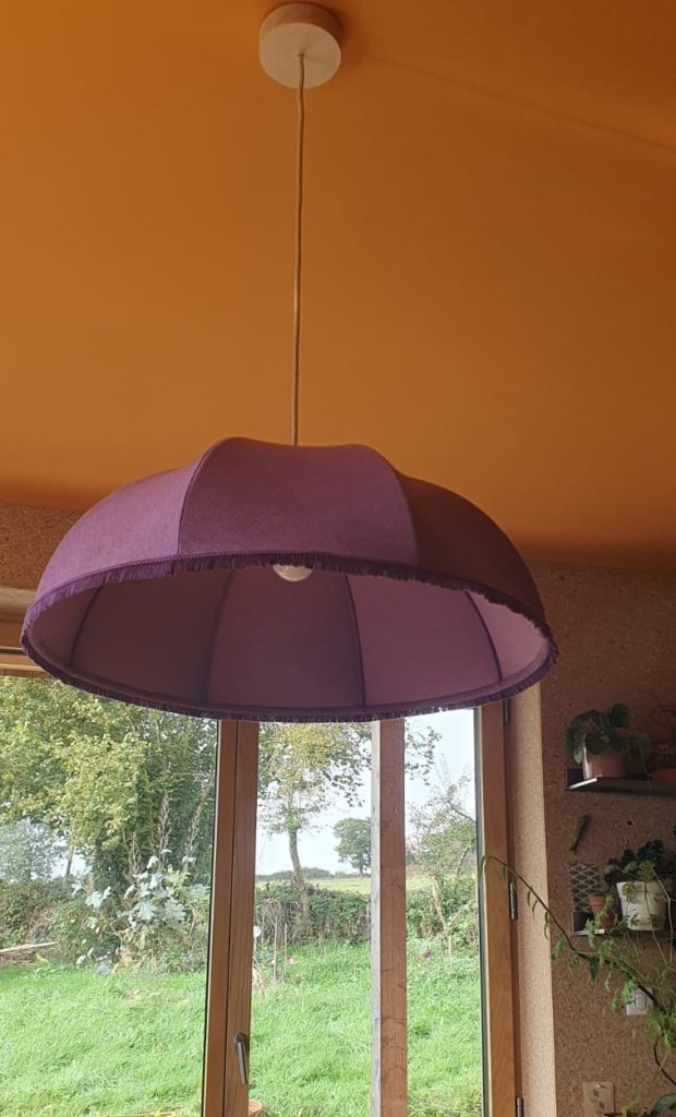 dôme sur mesure tissu romo linara parme violet